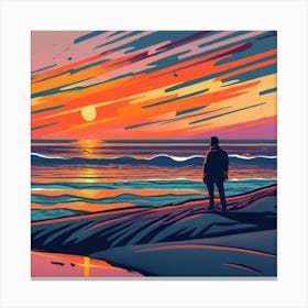 Sunset On The Beach 2 Canvas Print