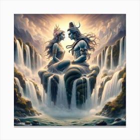 Lord Shiva And lord Parvati Canvas Print