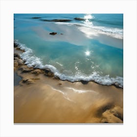 Incoming Tide, White Surf on a Calm Sea Canvas Print