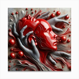 Abstract Red Head Canvas Print