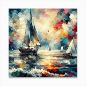 Sailboat, Abstract 1 Canvas Print