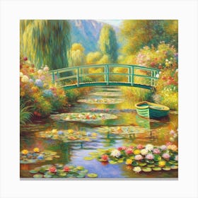 Water Lily Bridge 1 Canvas Print