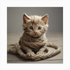 A kitten made of rope 5 Canvas Print