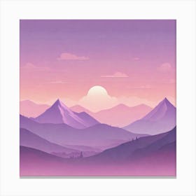 Misty mountains background in purple tone 13 Canvas Print