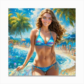 Beach Girlkh Canvas Print