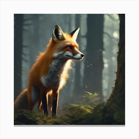 Fox In The Forest 83 Canvas Print