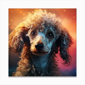 Poodle Dog Portrait Canvas Print