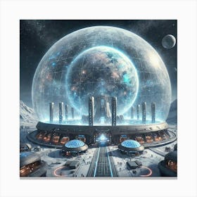 A Sci Fi Depiction Of The Cryonic Dome In Cryonexu Canvas Print