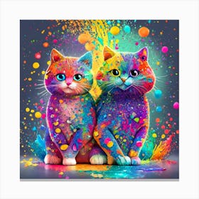 Colorful Cats Canvas Print