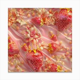 3D Strawberries Canvas Print