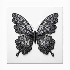 Black Lace Butterfly II Canvas Print