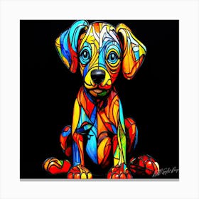 Vivid Puppy - Colorful Dog Canvas Print
