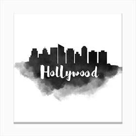Watercolor Hollywood Skyline Canvas Print