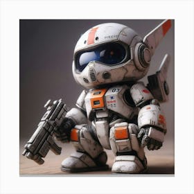 Robot With Gun Canvas Print