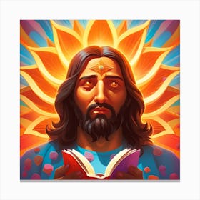 Jesus Reading A Book Pop Art enlightenment Canvas Print