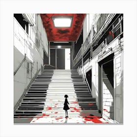 Bloody Stairs Canvas Print