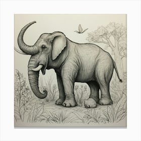 Elephant In The Woods Canvas Print