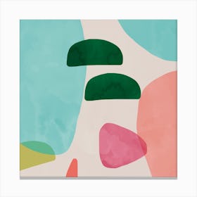 Organic Bold Shapes Square Canvas Print