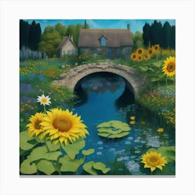 Sunflower Bridge Canvas Print