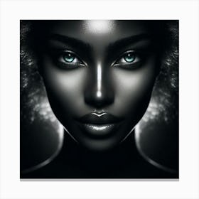 Black Woman With Green Eyes 11 Canvas Print