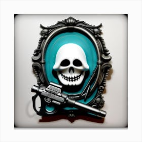Skull And Gun Canvas Print