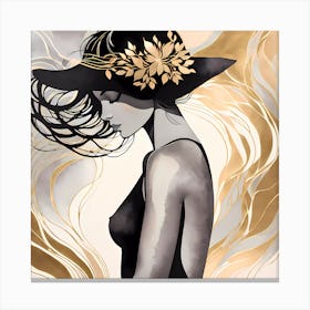 Woman With Hat Canvas Print