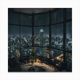 Cityscape At Night Canvas Print