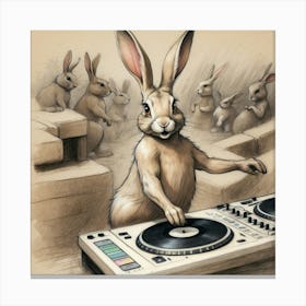 Rabbit Dj 13 Canvas Print