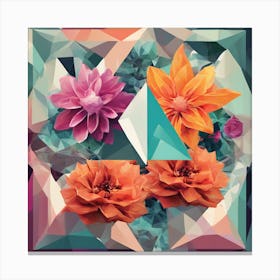 Geometric Flowers Canvas Print