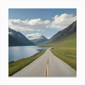 Empty Road In The Mountains Canvas Print