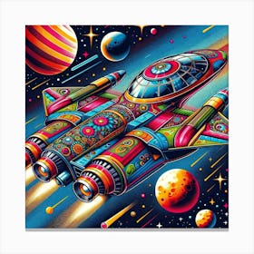 Flower Child Spaceship Canvas Print