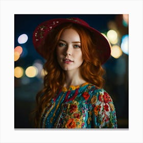 Gorgeous Redhead With Freckles (1) Canvas Print