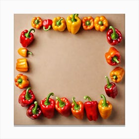 Frame Of Peppers Canvas Print