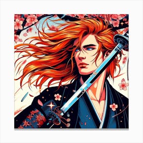 Samurai Orange Canvas Print