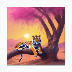 Tiger In The Desert 2 Canvas Print