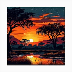 Kruger National Park At Nigth Canvas Print