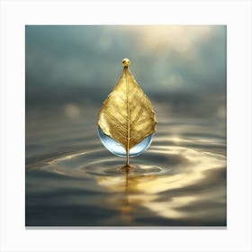 Gold Leaf In Water Canvas Print