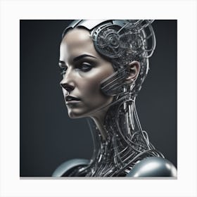Cyborg Woman Created by using Imagine AI Art Canvas Print