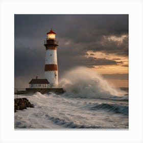 Stormy Lighthouse Canvas Print