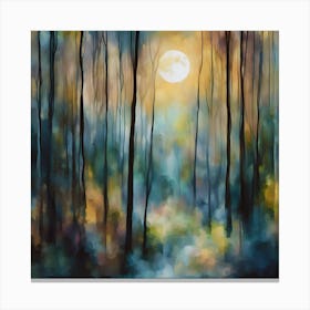 Moonlight In The Woods Canvas Print