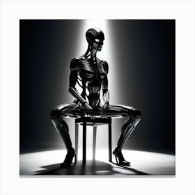 Skeleton Sitting On A Chair 18 Canvas Print