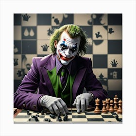 Joker Playing Chess 1 Canvas Print