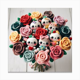 Amigurumi, Bouquet of roses 1 Canvas Print