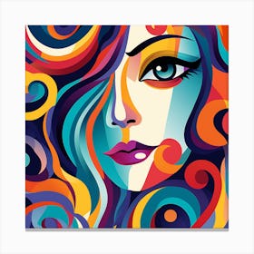 Woman With Colorful Hair 3 Canvas Print