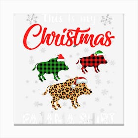 This Is My Christmas Pajama Leopard Plaid Boar Canvas Print