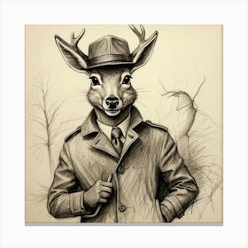 Detective Deer 6 Canvas Print