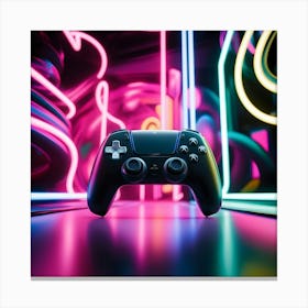 A Highly Stylized And Dramatic Photograph Of A Sleek Modern Game Controller 3 Canvas Print