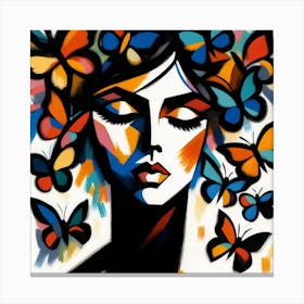 colourful Butterfly Woman 1 Canvas Print