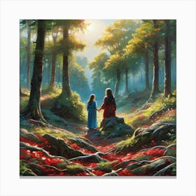 Jesus In The Woods 1 Canvas Print