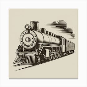 Vintage Steam Locomotive Canvas Print